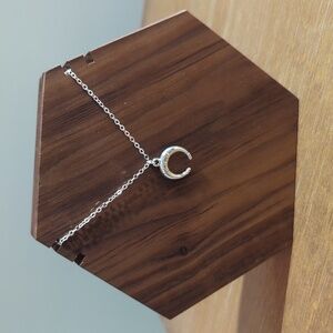 Silver half circle necklace​